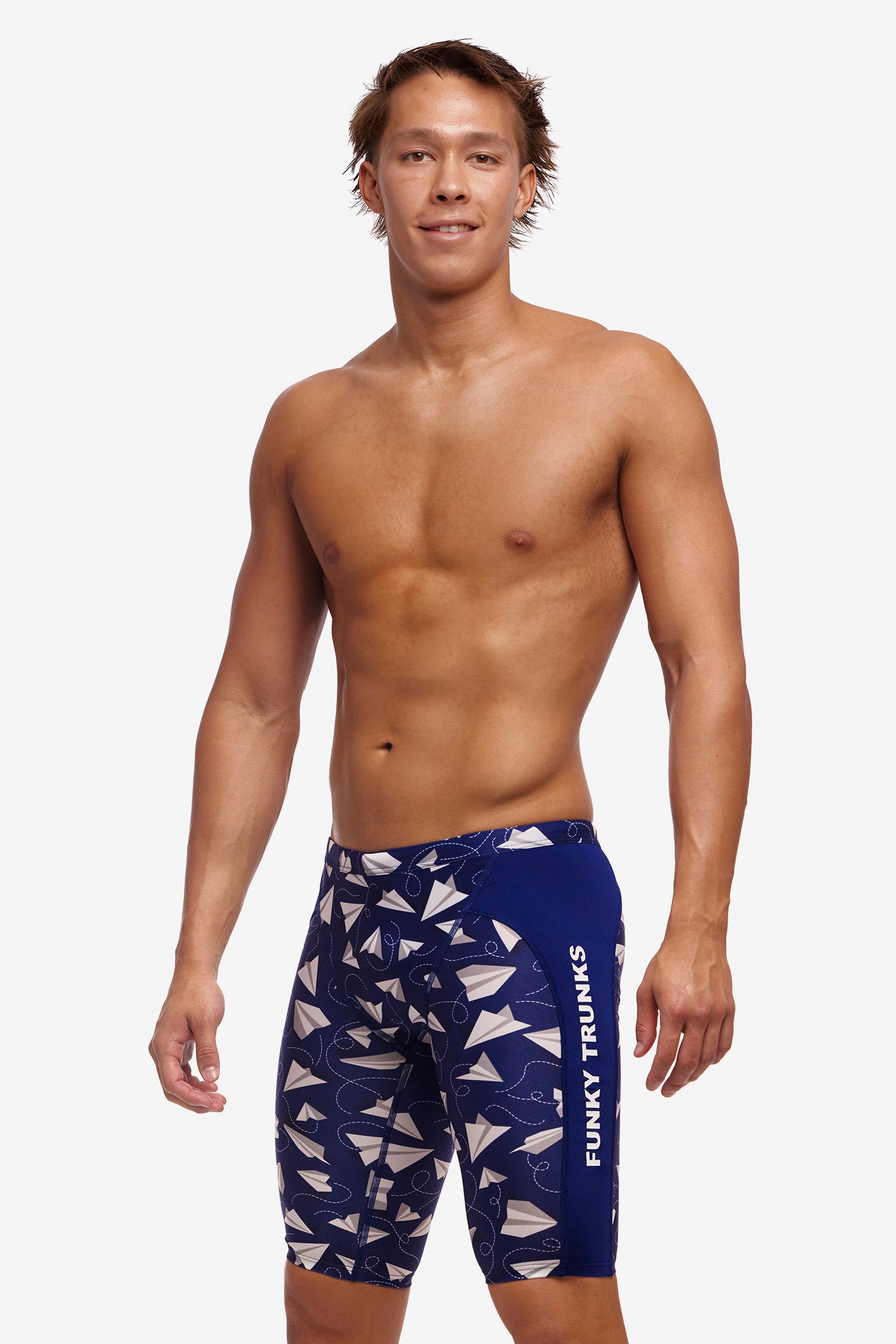 Funky Trunks Training Jammer Paper Plain Heren