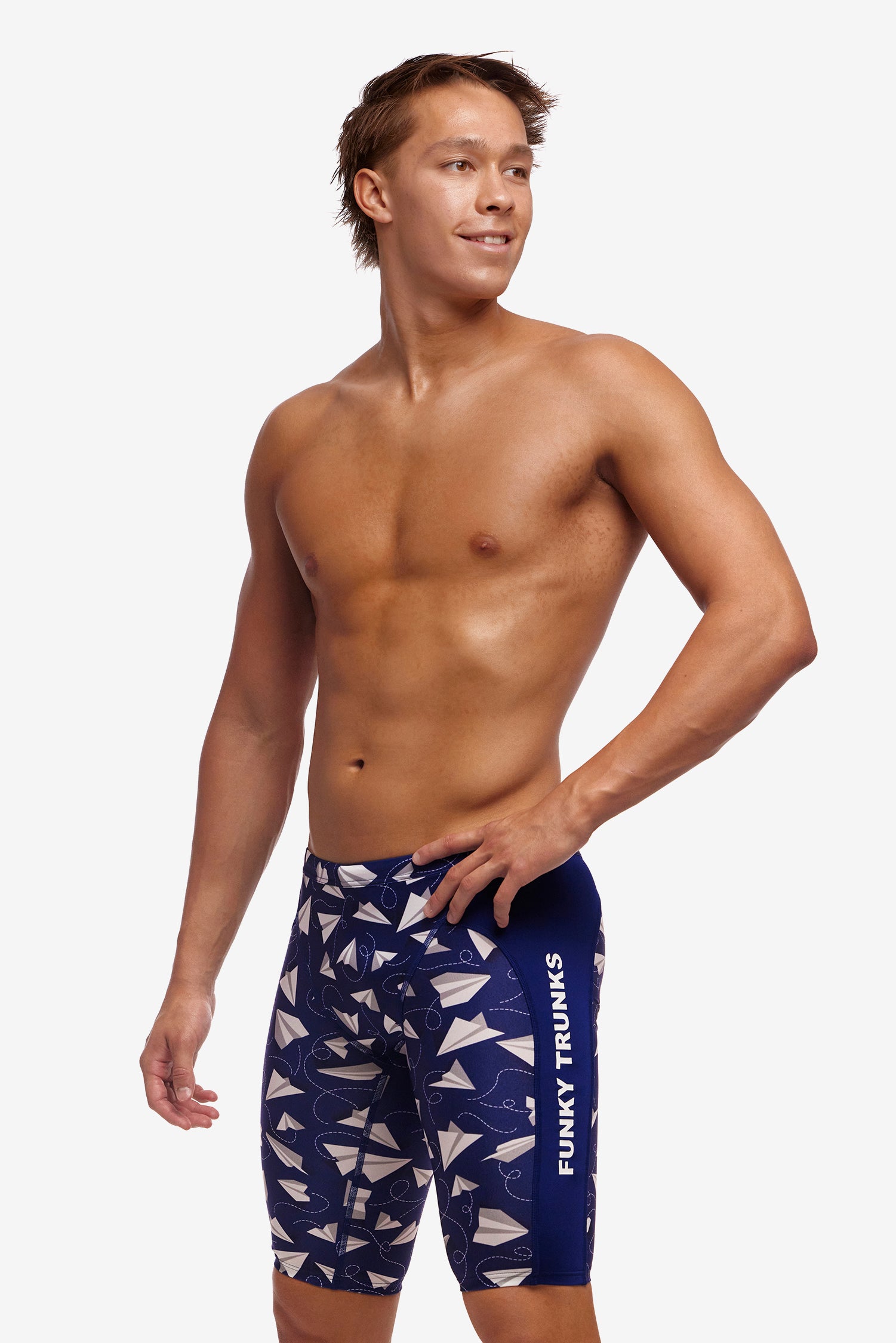 Funky Trunks Training Jammer Paper Plain Heren