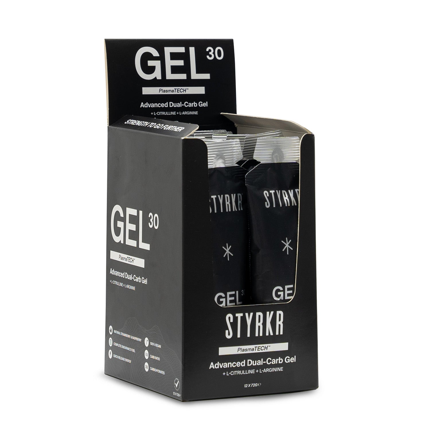 Scatola di gel energetico STYRKR Gel30 Dual-Carb (12x72gr)