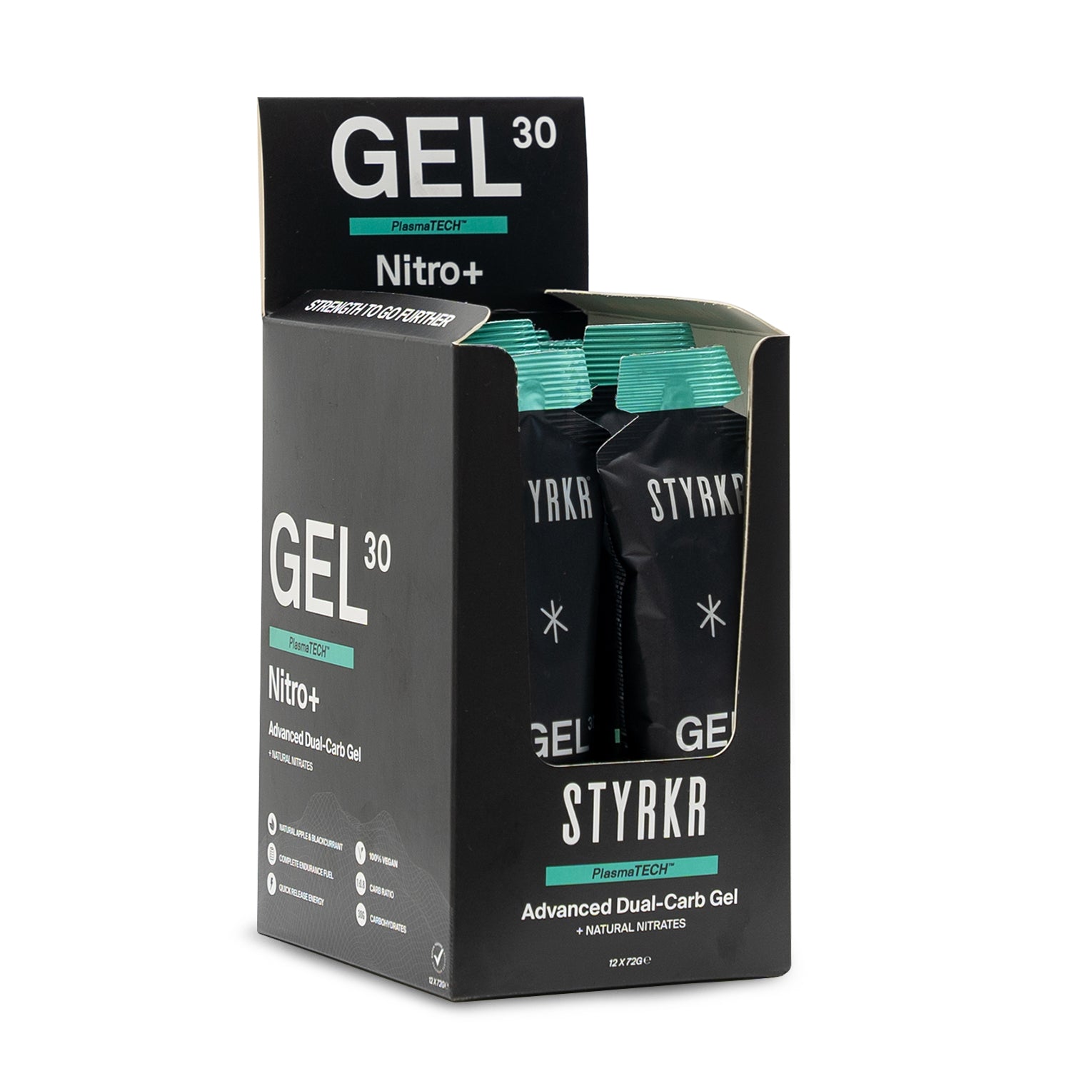 STYRKR Gel30 Nitro Dual-Carb Energy Gel Box (12x72gr)