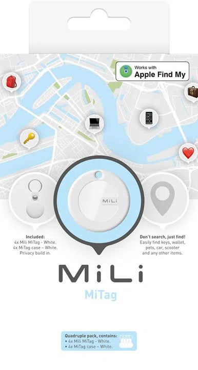 MiLi MiTag Sensor + Leren Case (4 stuk)