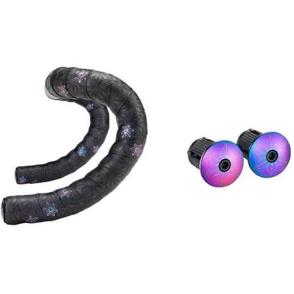 Supacaz Galaxy Oil Slick Stuurlint en Oil Slick Plugs