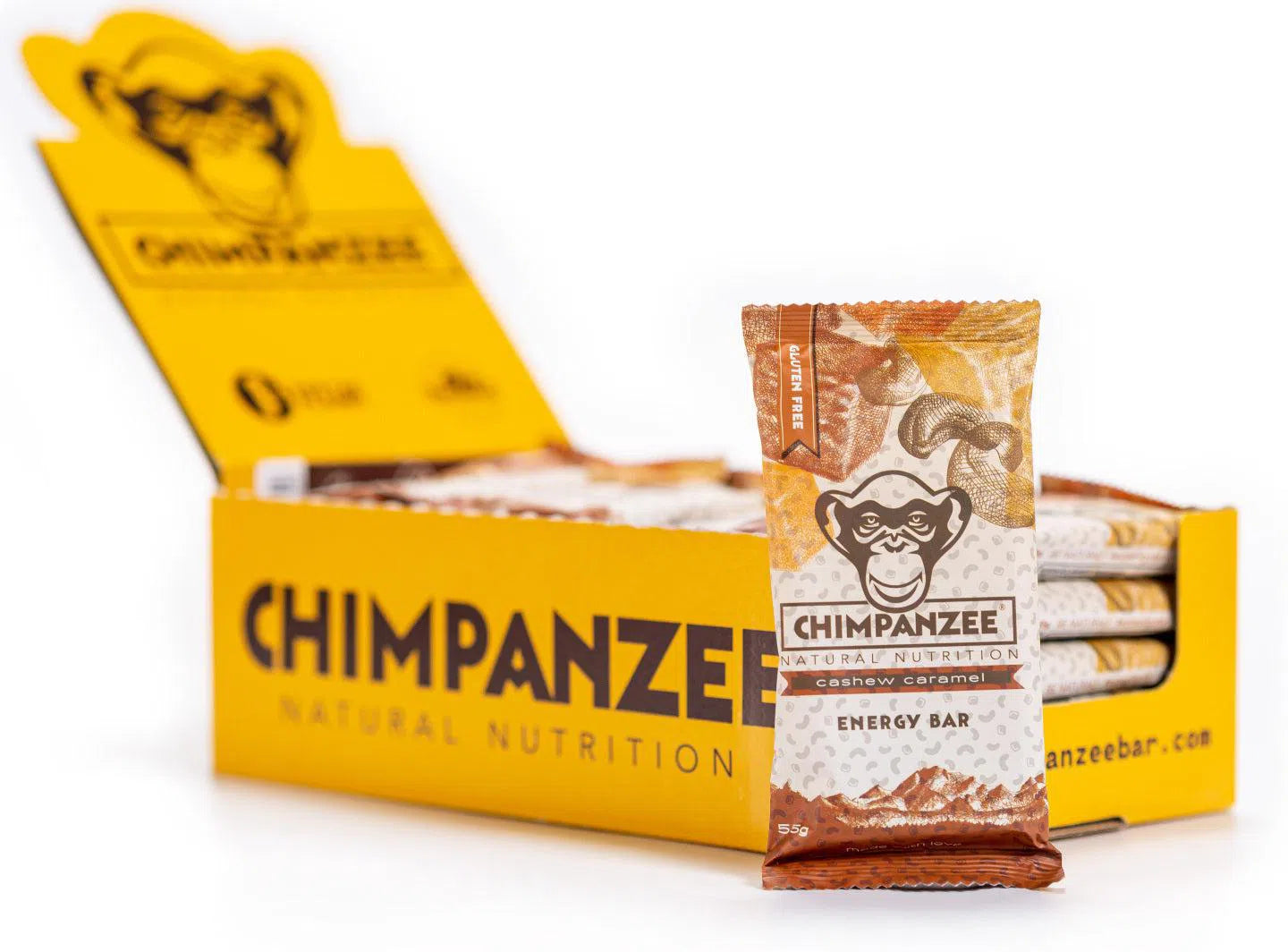 Chimpanzee Energiereep Doos (20x55gr) Cashew Caramel